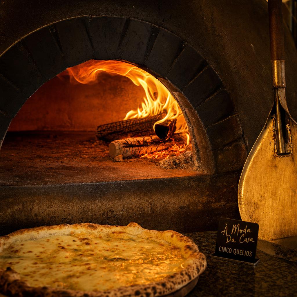 Tight close-up of live flames curling along the dome of a wood-fired