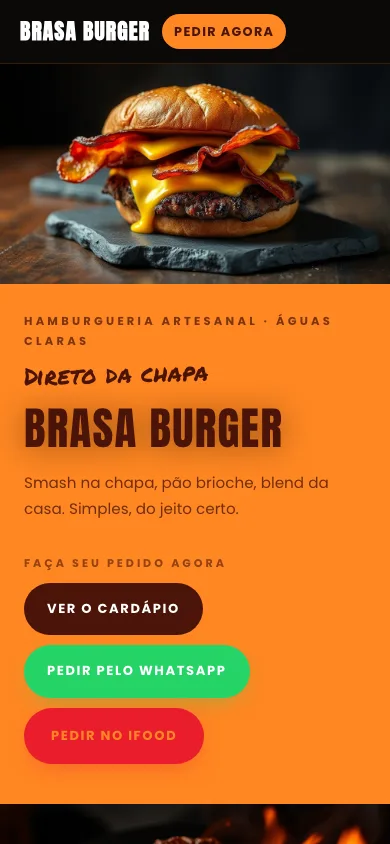 Brasa Burger aberto no celular